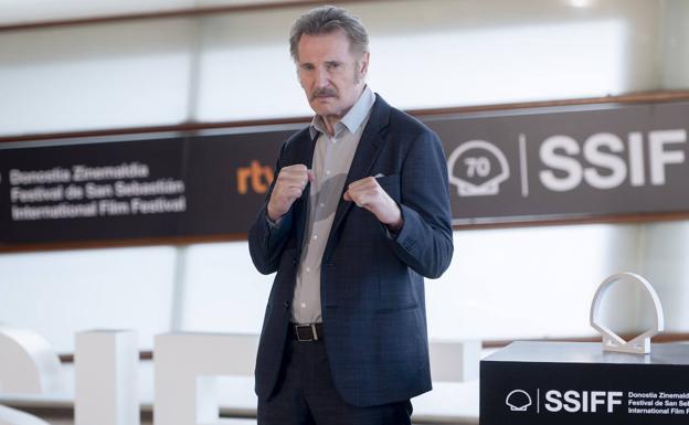 El actor Liam Neeson en el Festival de San Sebastián.