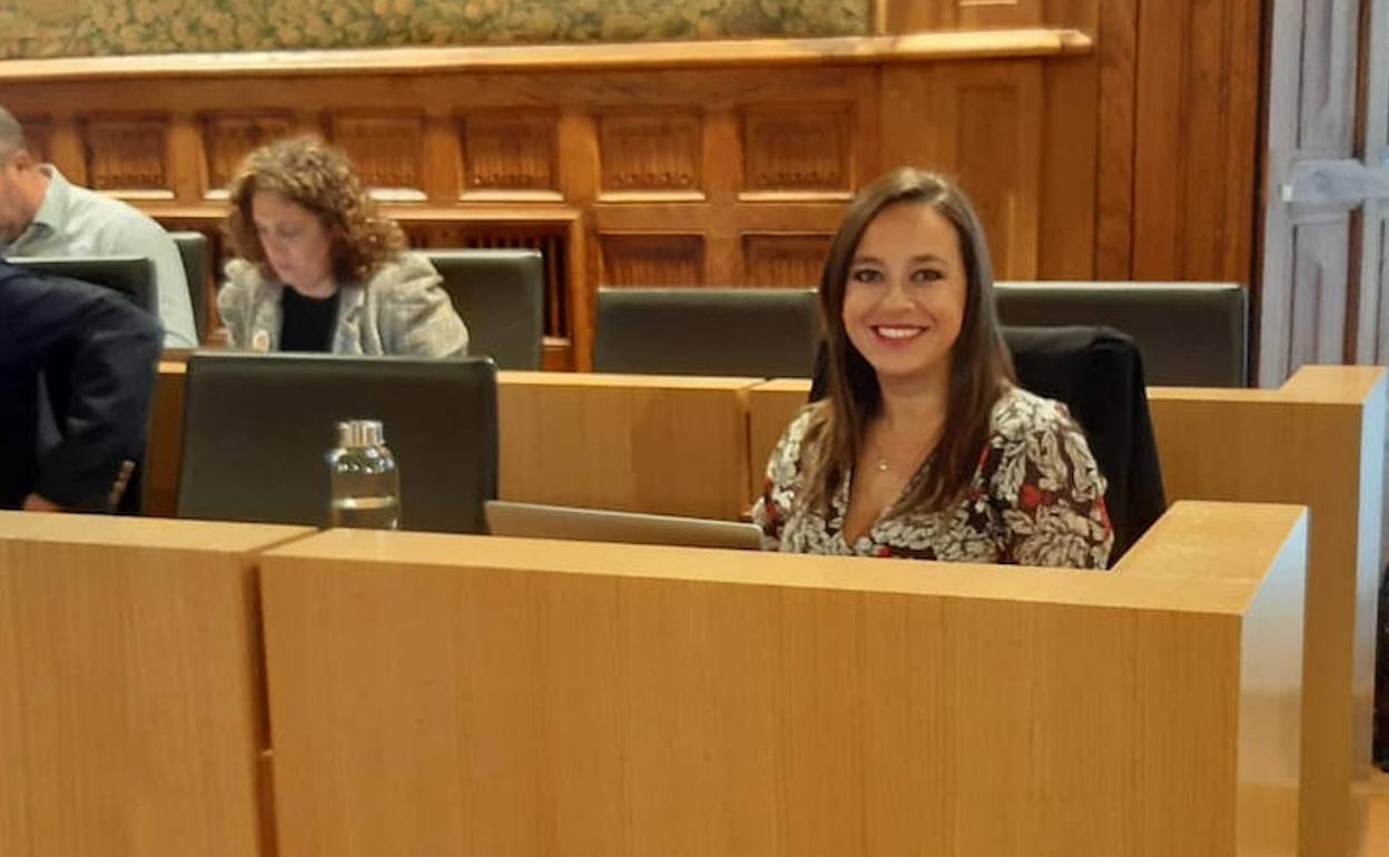 Gemma Villarroel, diputada de Ciudadanos, durante el pleno de la Diputación.