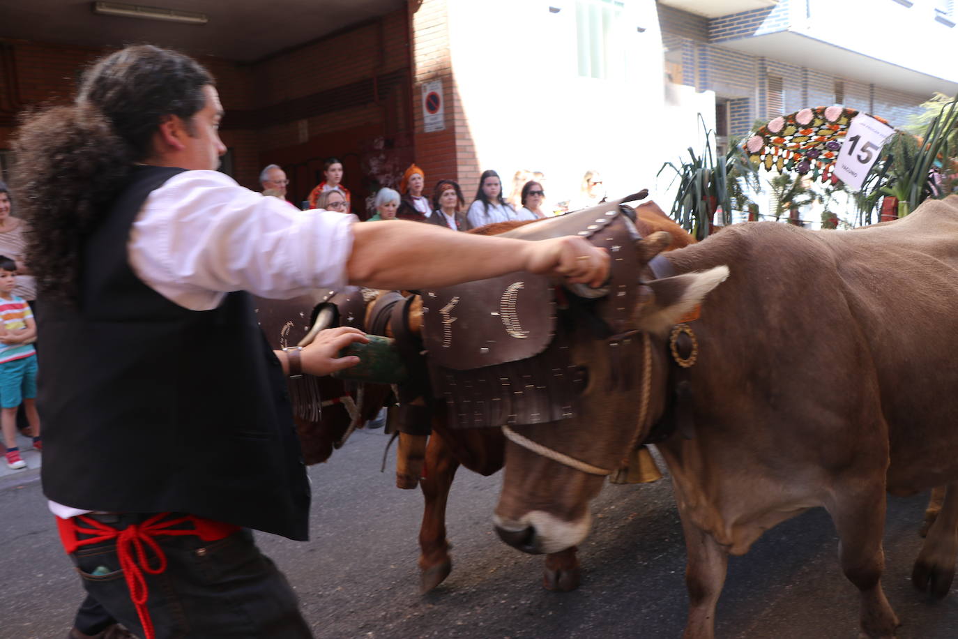 Los carros engalanados toman las calles de León.