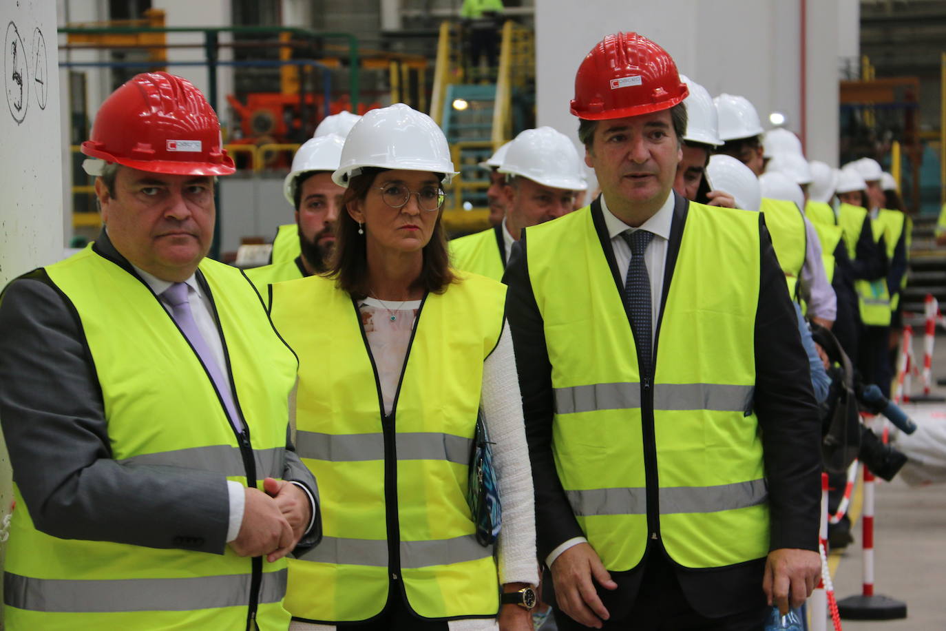 Visita institucional a la planta siderúrgica del grupo NSR en Villadangos del Páramo. 