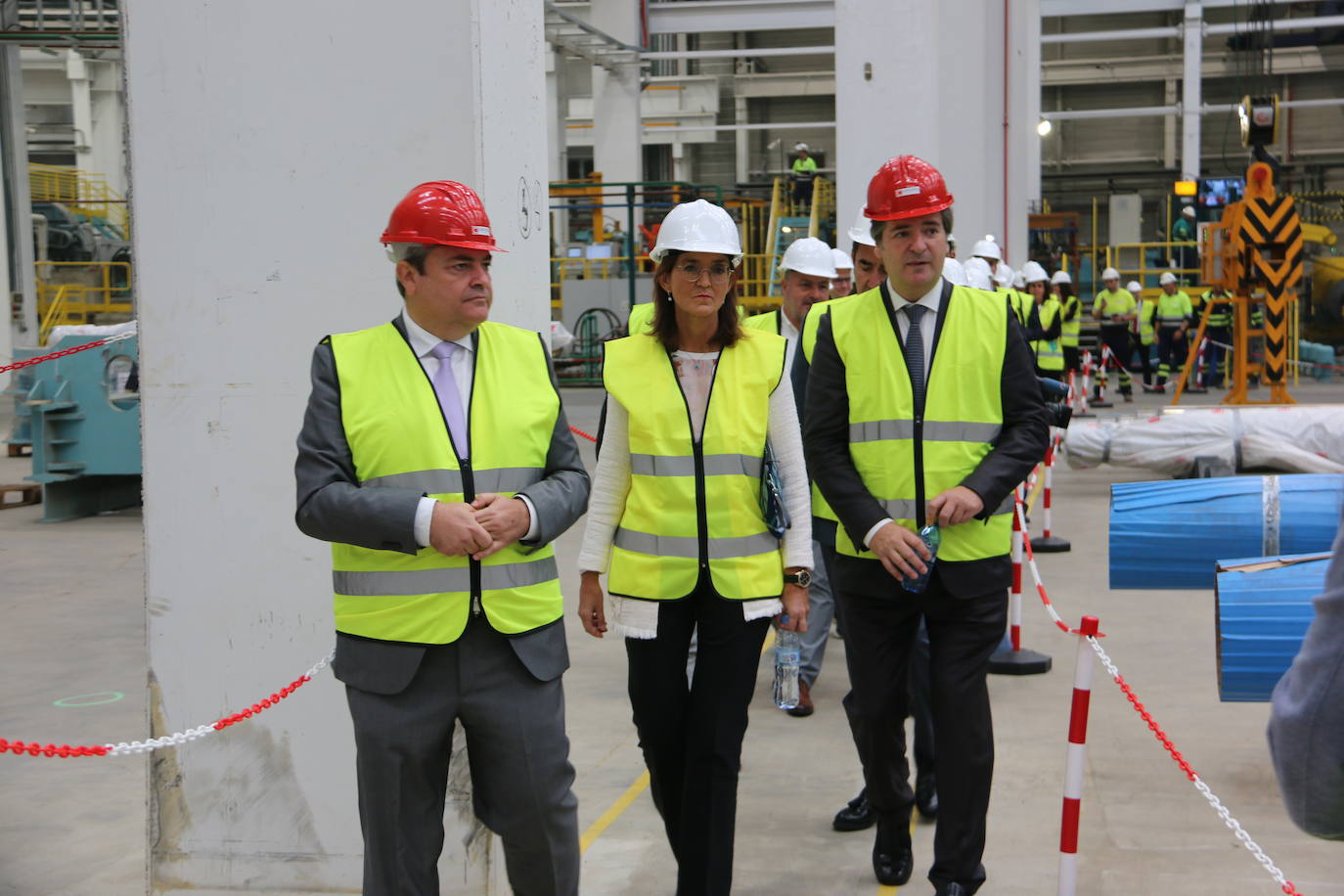 Visita institucional a la planta siderúrgica del grupo NSR en Villadangos del Páramo. 