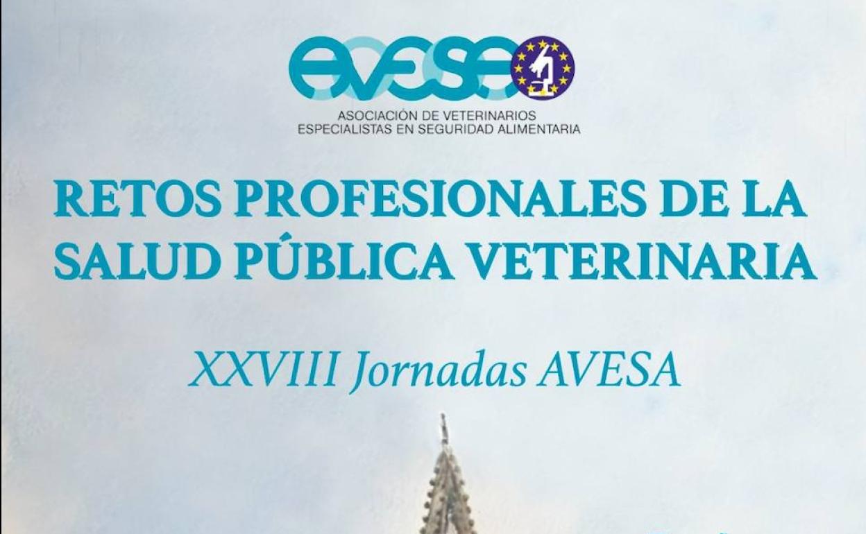 Cartel de las XXVIII jornadas sobre retos profesionales de la salud pública veterinaria.