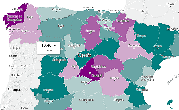 El mapa interativo de la web Ciudades con Género apunta el porcentaje de calles con nombre de mujer.