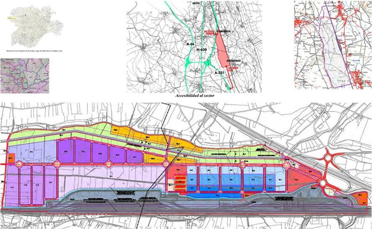 Imaen del proyecto de desarrollo de Torneros con la línea ferroviaria como elemento clave en su desarrollo.