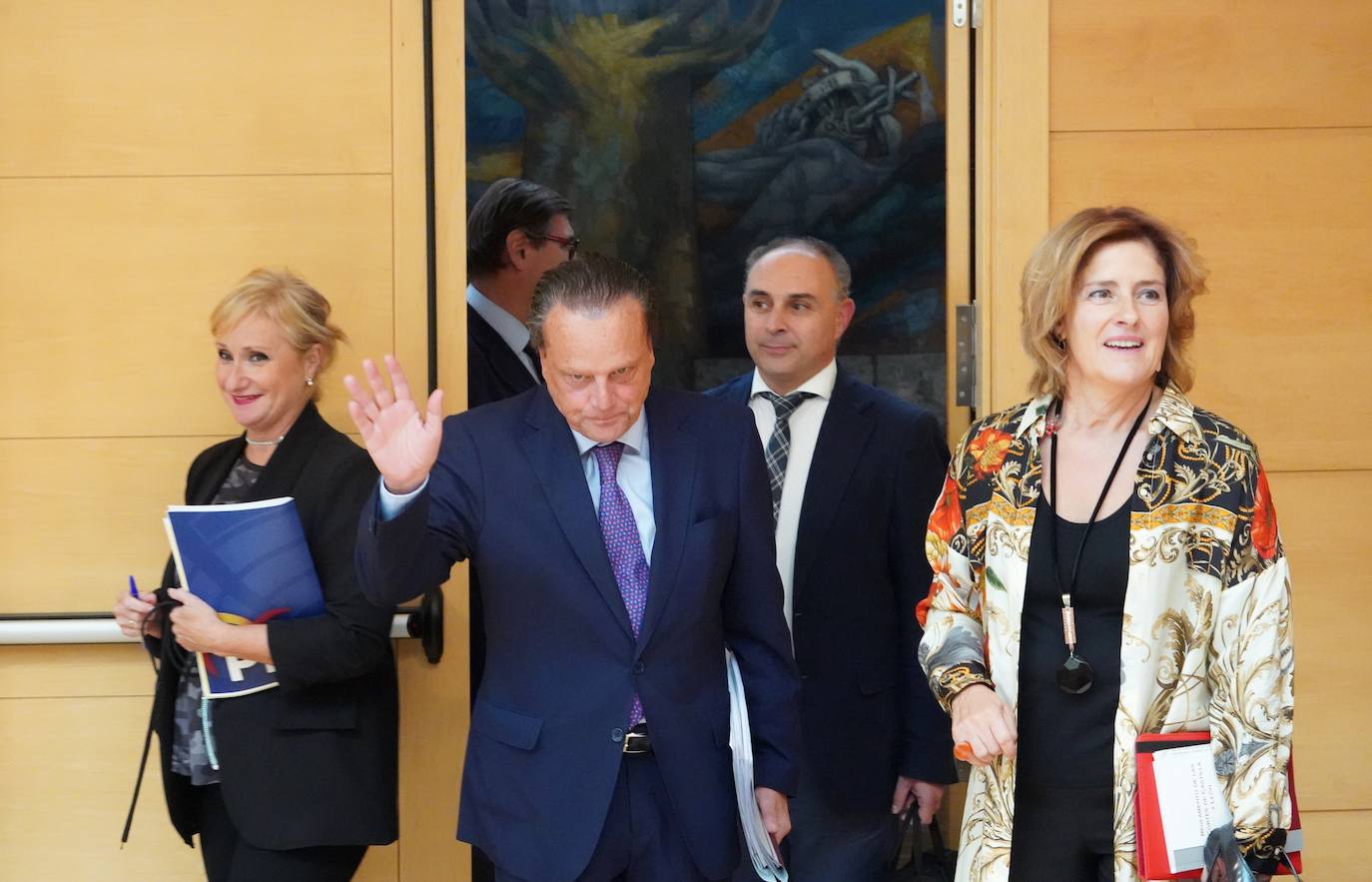 El presidente del Consejo de Cuentas de Castilla y León, Mario Amilivia, durante su comparecencia en las Cortes. 