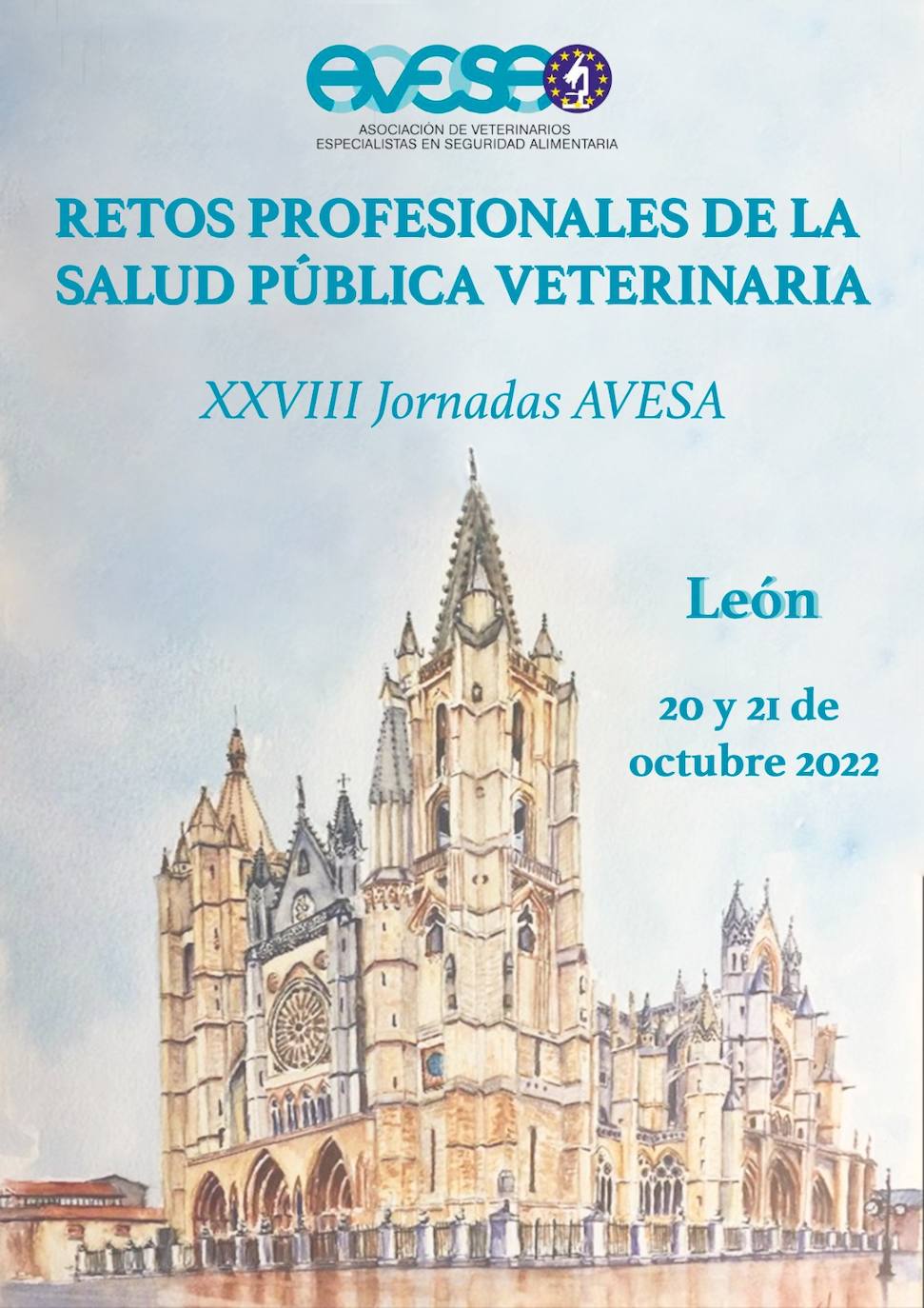 Cartel promocional del congreso nacional de veterinaria.