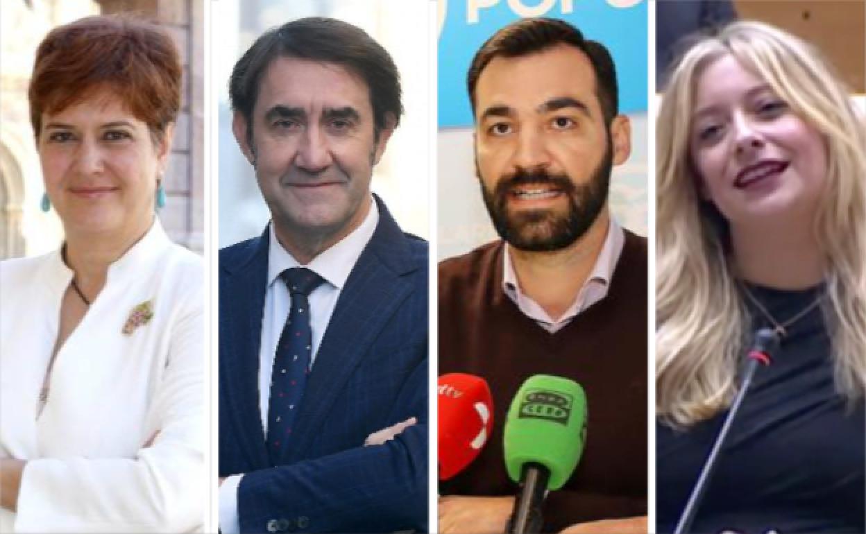 El PP se atasca en la búsqueda de candidato en León capital. En la imagen, de izquierda a derecha, la concejal Margarita Torres, el consejero Juan Carlos Suárez-Quiñones, el procurador David Fernánde y la delegada de la Junta en León, Ester Muñoz.