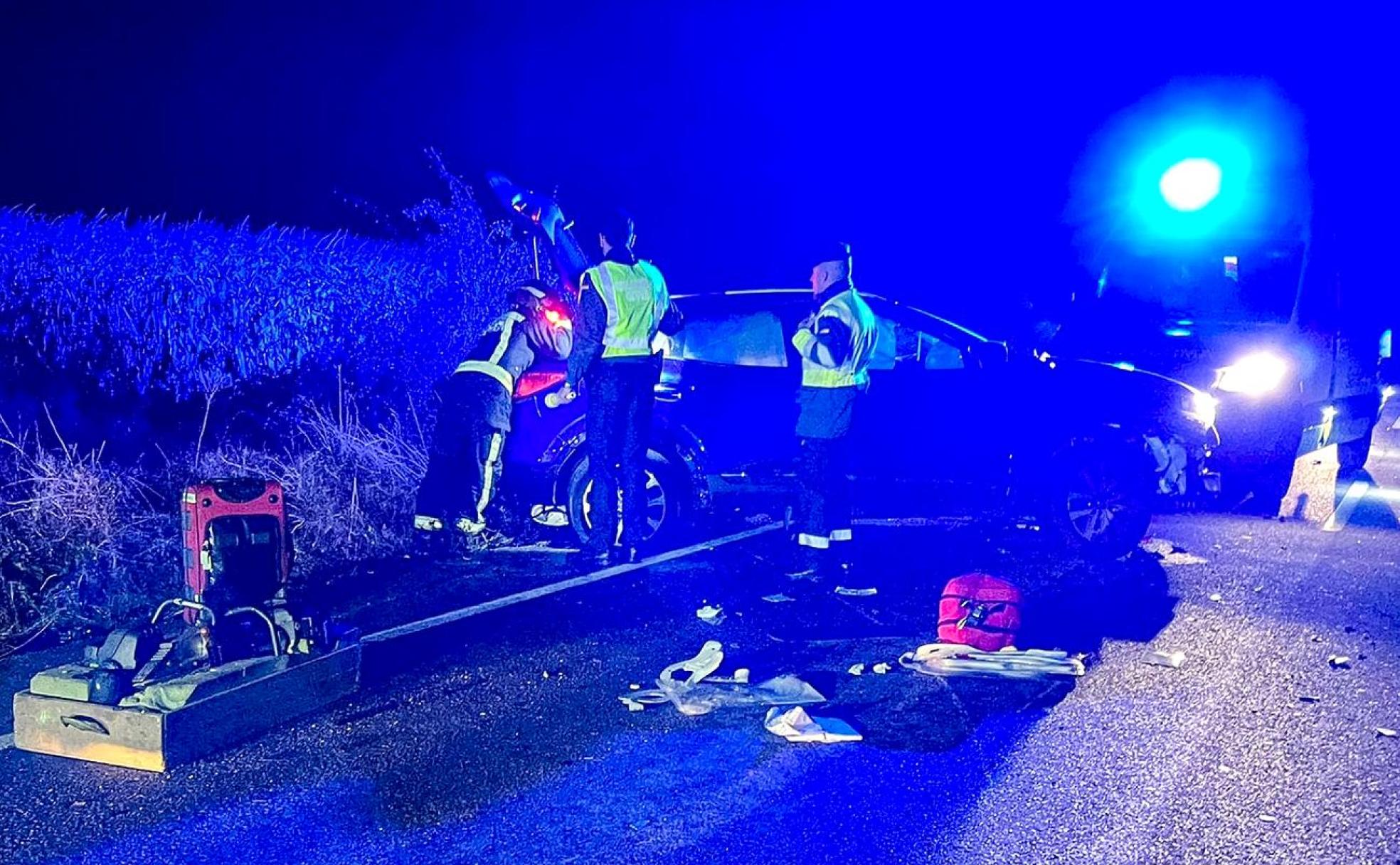 Imagen del lugar del accidente facilitada por Bomberos León. 