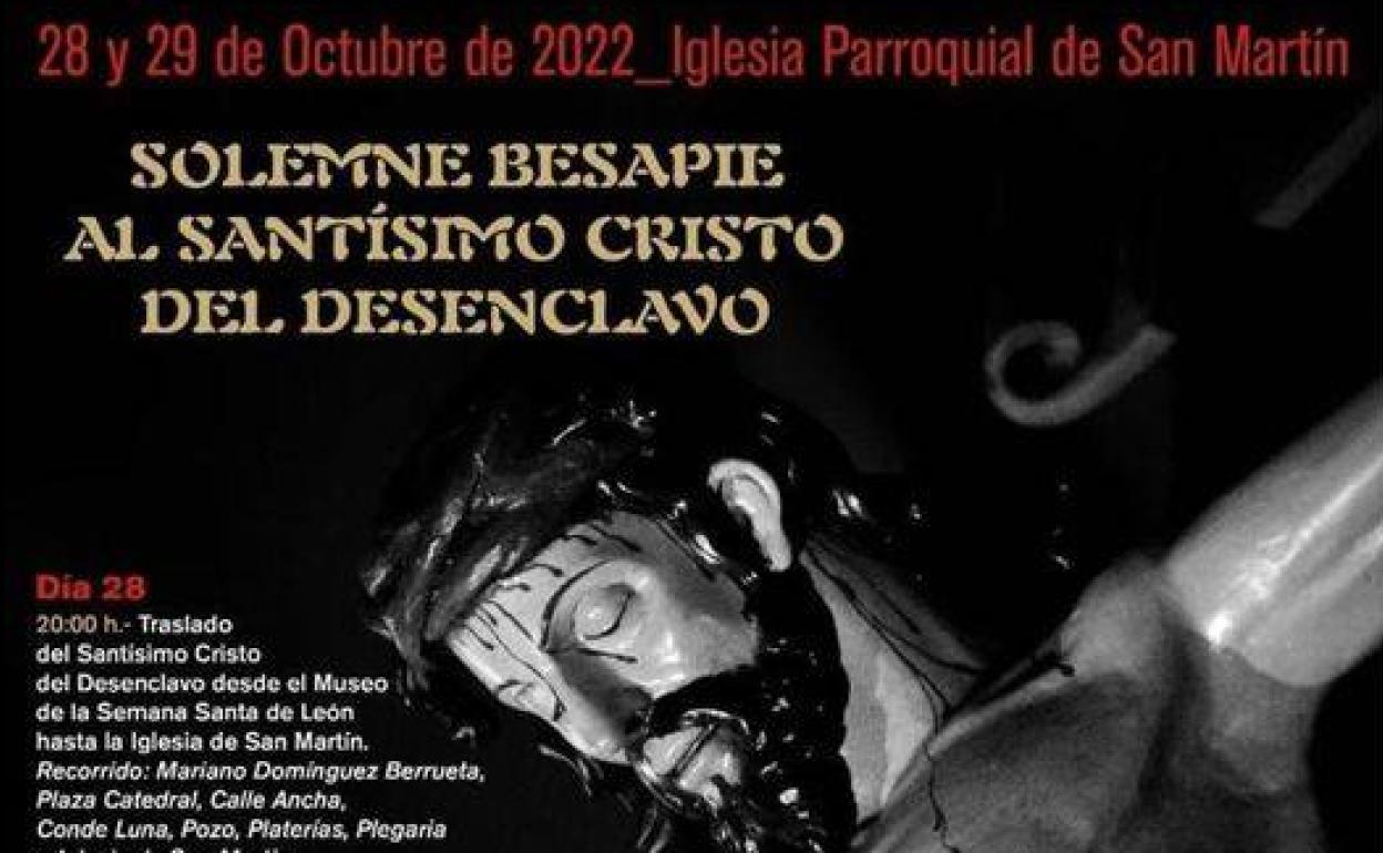 Cartel de presentación del besapié al Santísimo Cristo del Desenclavo.