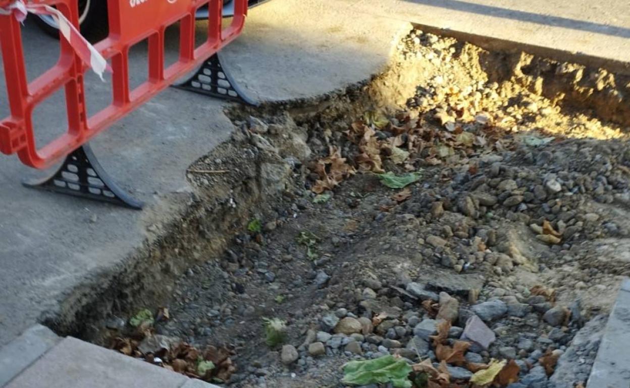 Una de las zonas afectadas por las obras, fruto de la denuncia del PSOE.