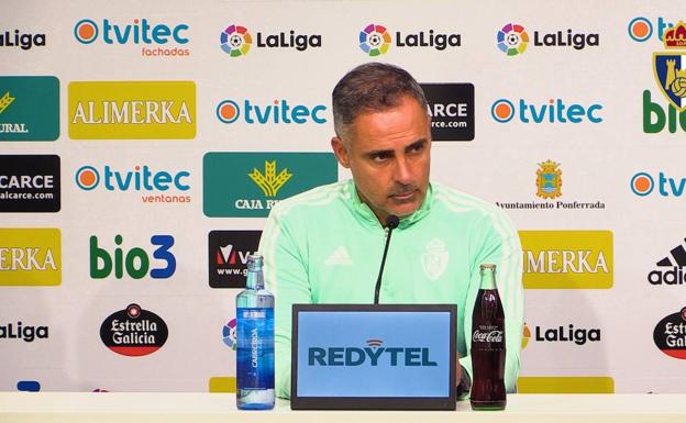 José Gomes en rueda de prensa previa al partido ante la SD Huesca. 