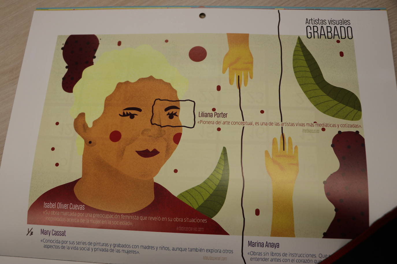 Presentación del calendario 'Tiempo de mujeres, mujeres en el tiempo' que tendrá como protagonistas a artistas visuales.