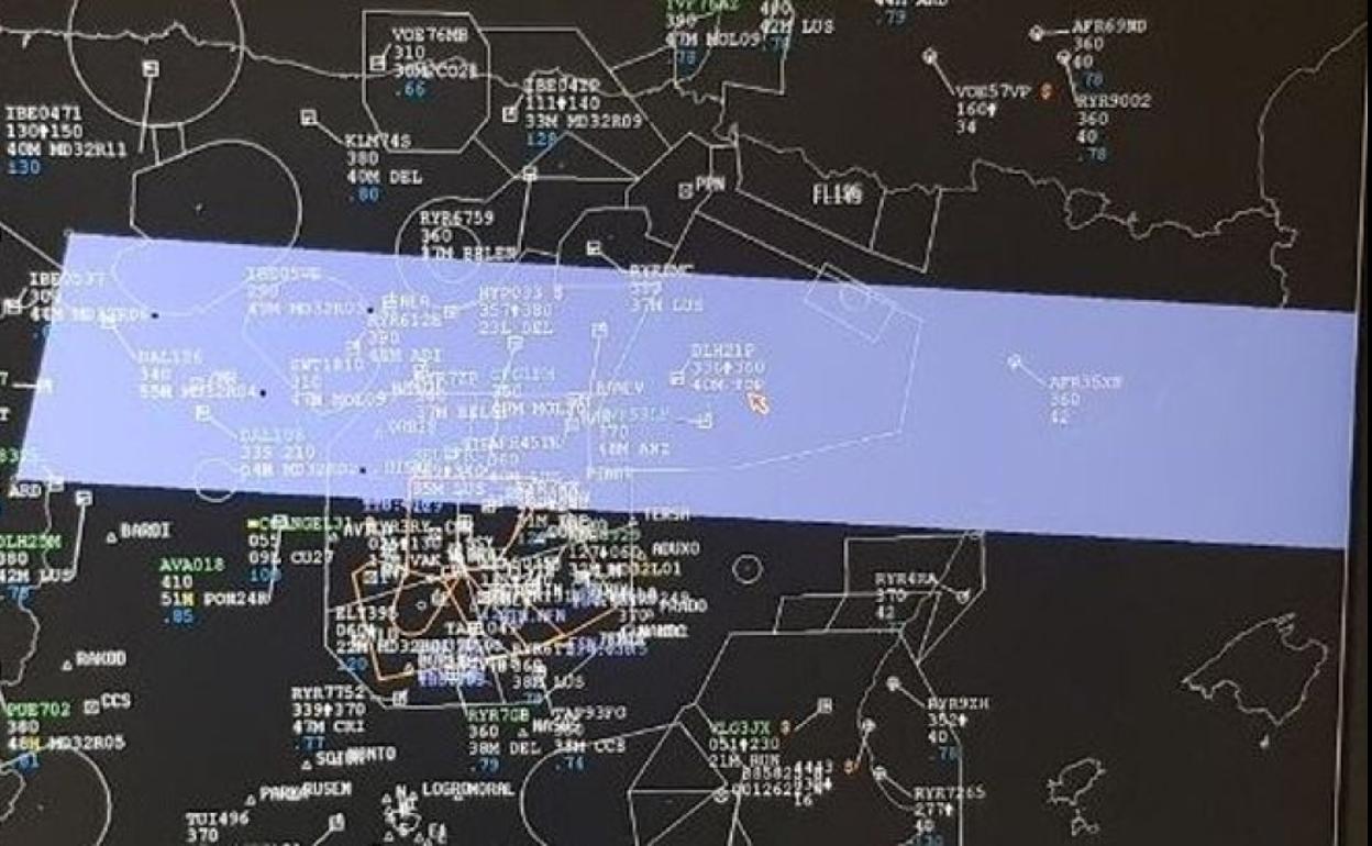 Imagen del área de exclusión abierta ante el temor a la caída de un módulo espacial chino. 