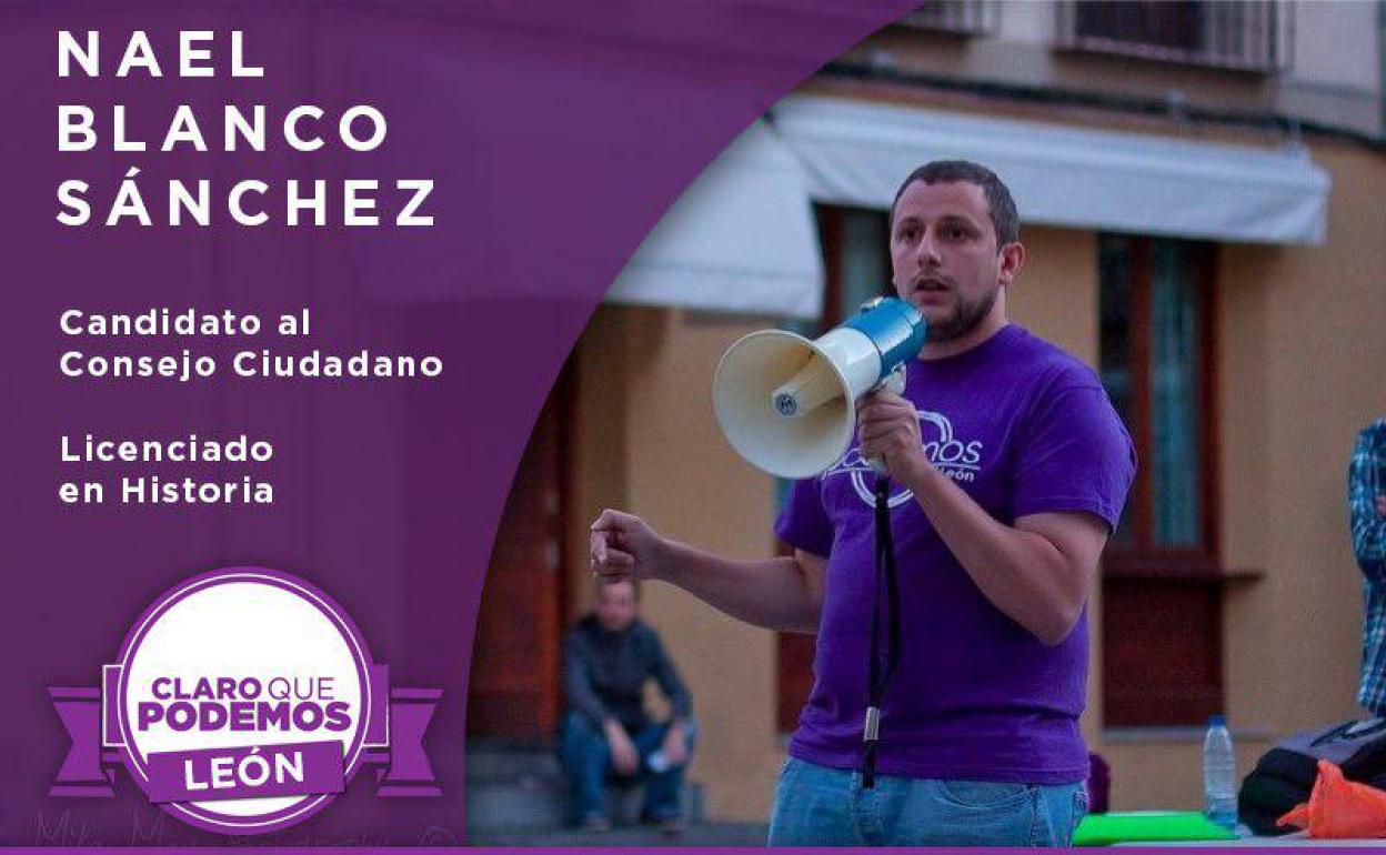 Imagen de archivo de un cartel de Podemos León. 