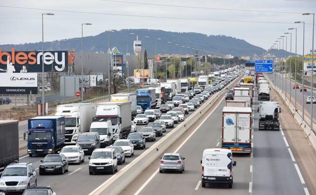 Huelga de camioneros el pasado marzo.