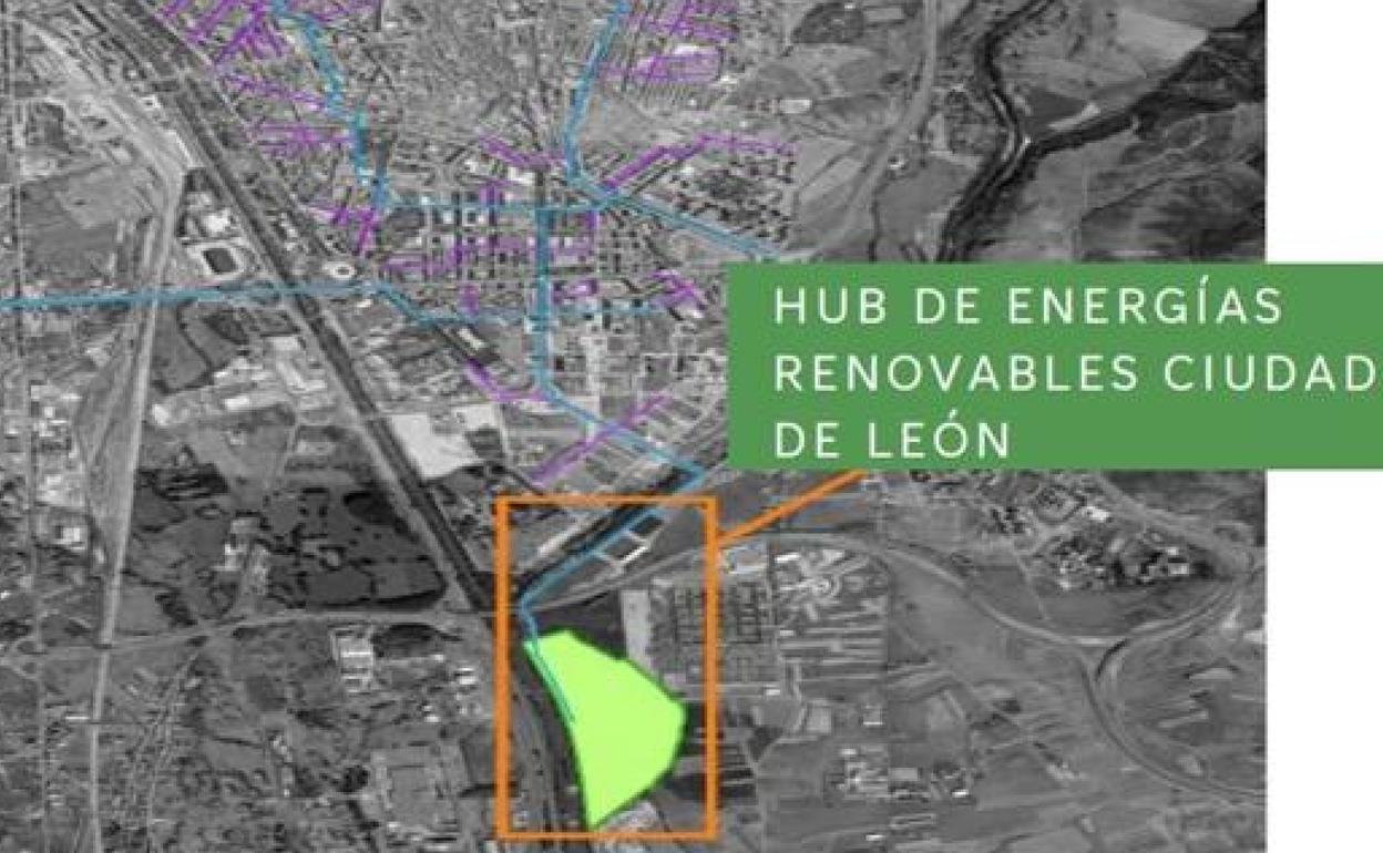 Imagen del proyecto de energías renovables que se esperan desarrollar en León.