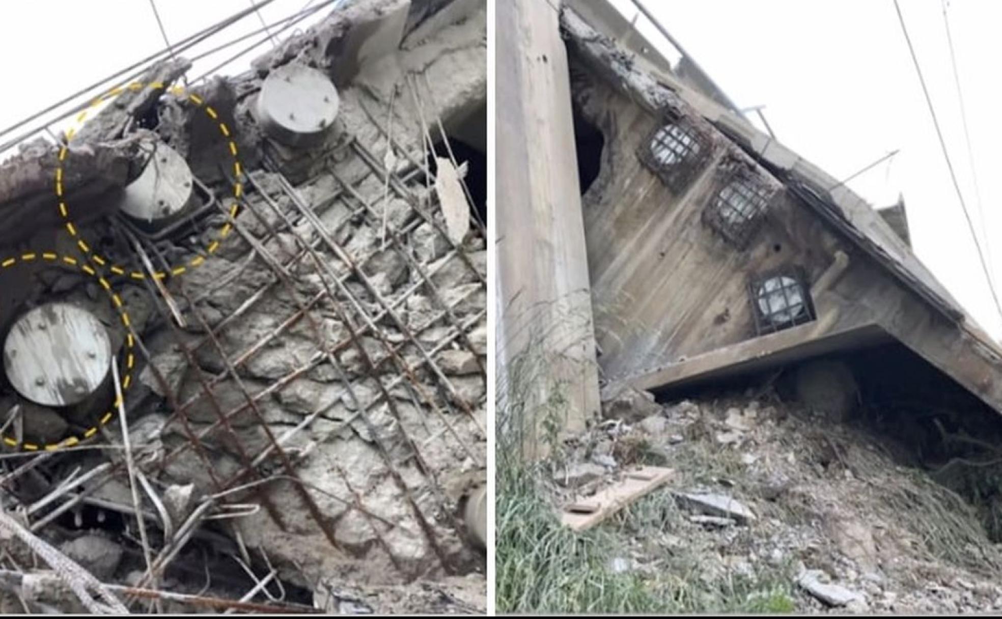 Imagen de los daños en los mamparos tras el colapso de la estructura en la A-6. 