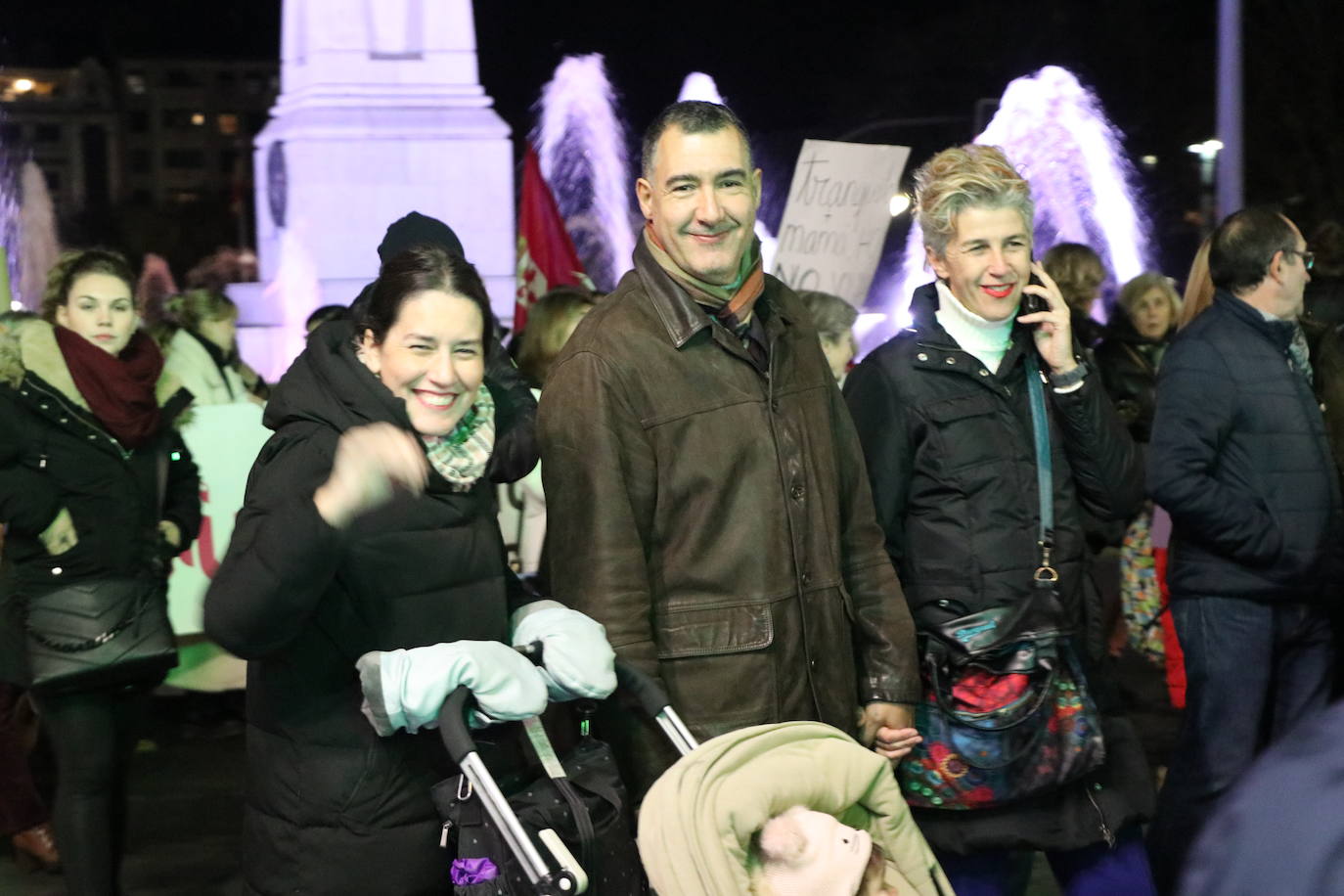 Algunos de los manifestantes de este 25N en la capital leonesa. 