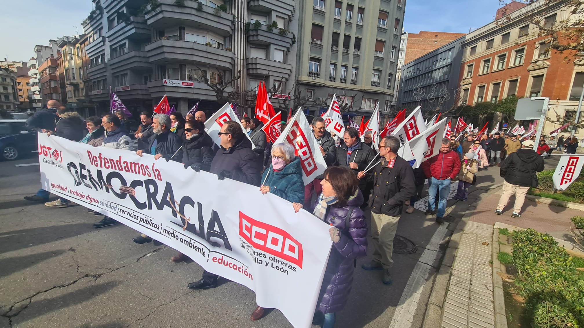 Manifestación de UGT y CCOO.