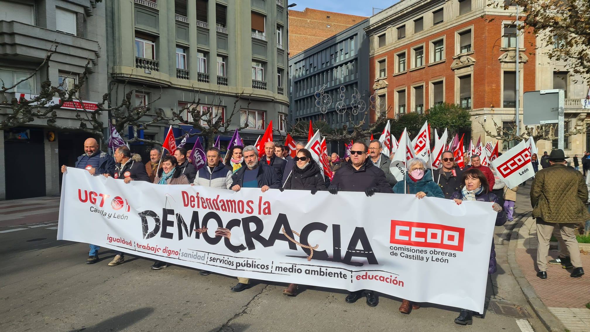 Manifestación de UGT y CCOO.