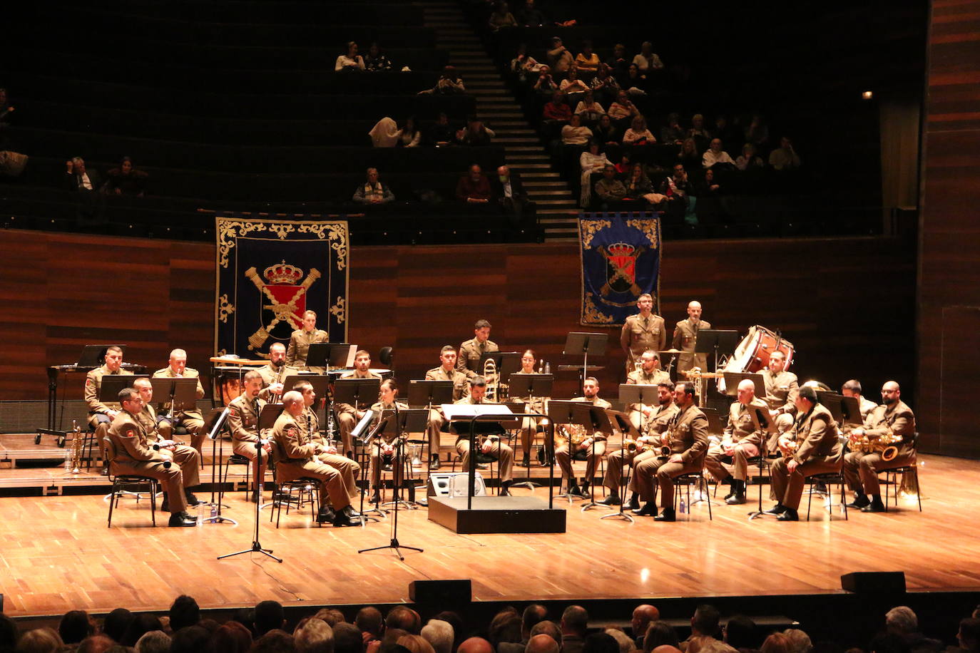 La Unidad de Música del Maca ha rendido homenaje a su patrona, este martes en el Auditorio 'Ciudad de León