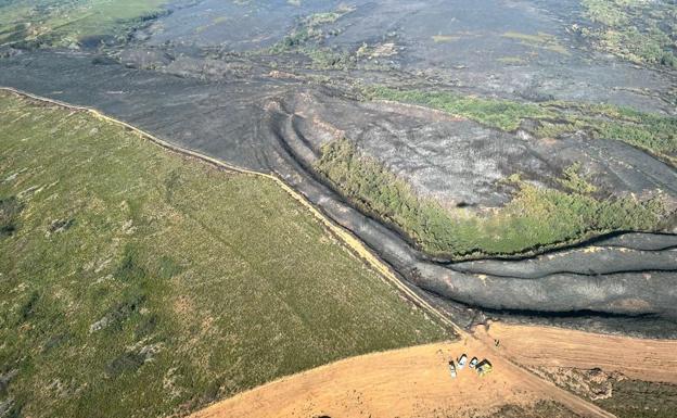 Imagen de la zona quemada en el incendio de El Teleno el pasado verano.