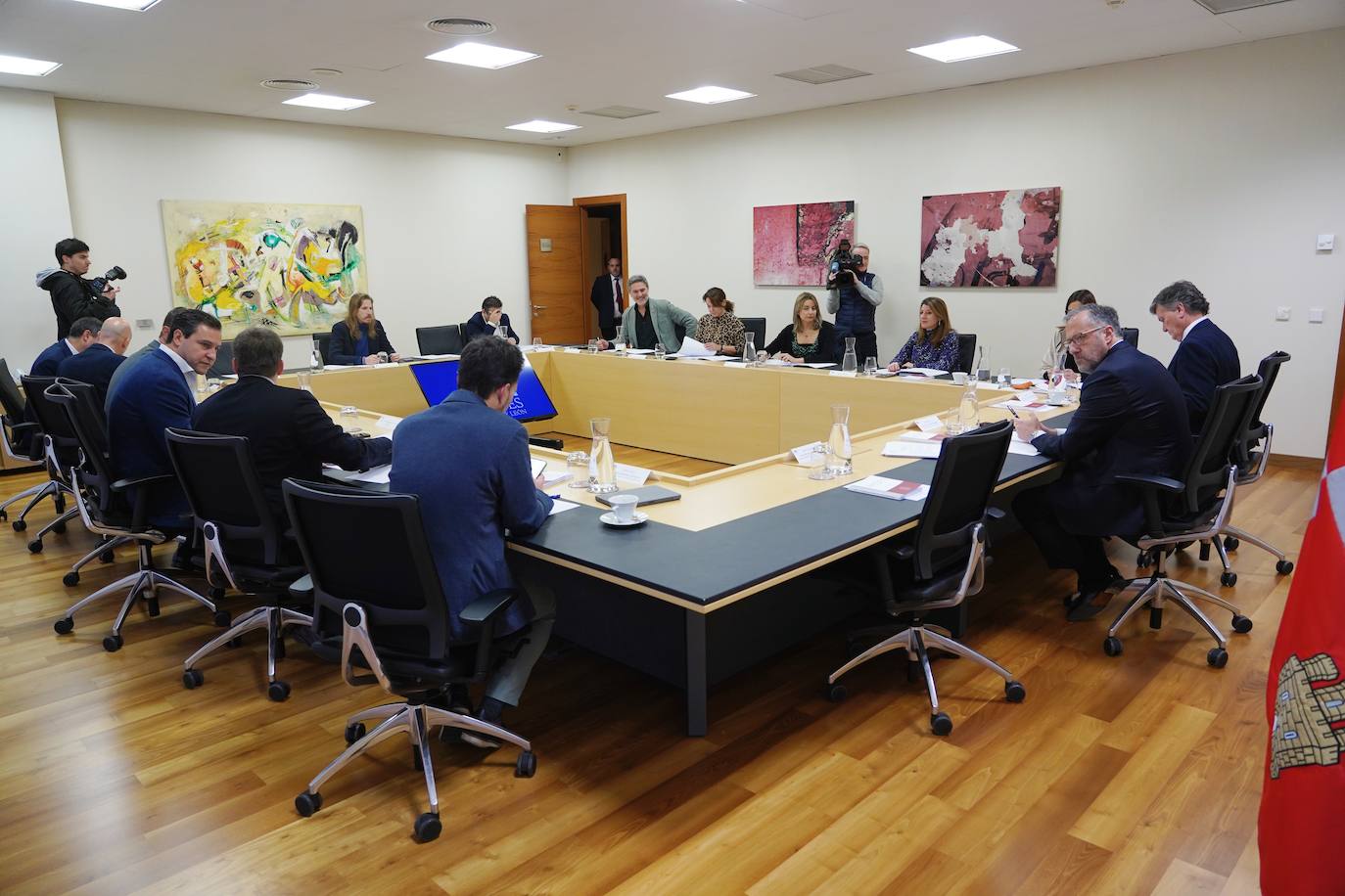 Reunión de la mesa de protavoces de los grupos parlamentarios en las Cortes.