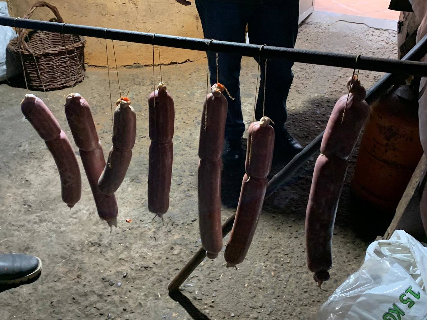 Una familia de Veguellina de Órbigo realiza la tradicional matanza.