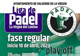 Cartel promocional de la Liga de Pádel de Valverde de la Virgen.