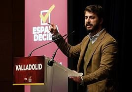 El vicepresidente de la Junta, Juan García Gallardo, durante el acto público de Vox en Valladolid