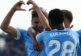 Iván Morante celebra su gol.