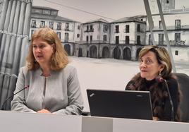 Margarita Torres y Ana Franco participaron en una rueda de prensa en el Ayuntamiento de León.
