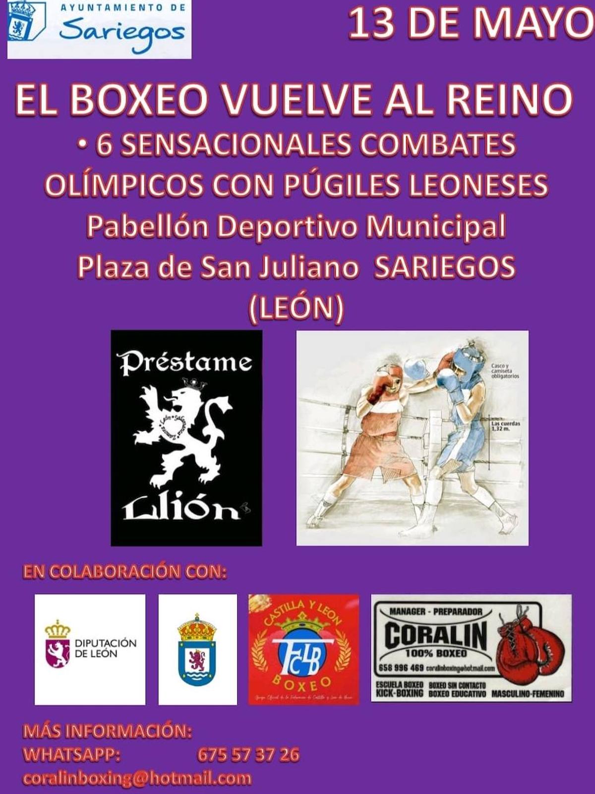 El boxeo regresa a Sariegos con seis combates en mayo.