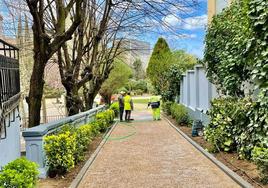 Imagen del remodelado acceso al Parque Juan Morano desde la Avenida Padre Isla en León capital.