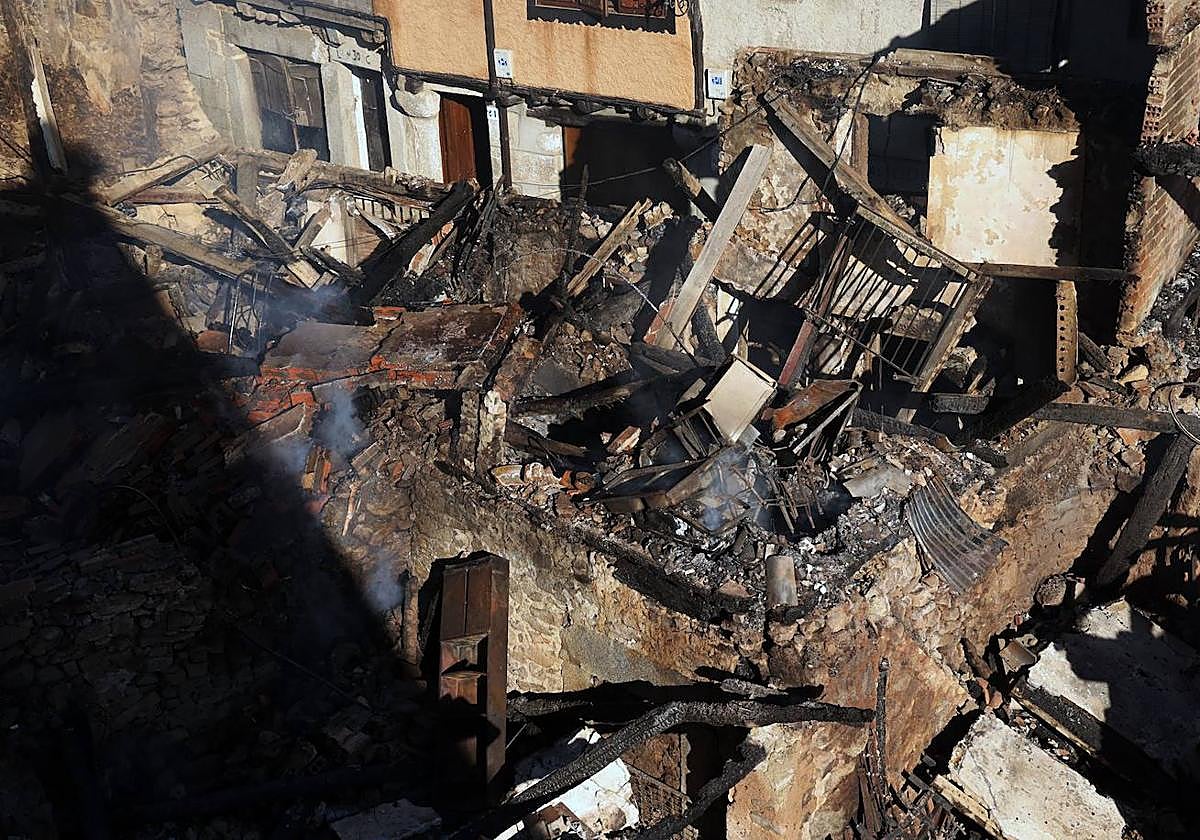 Estado de las viviendas tras el incendio.