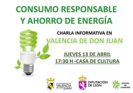 Cartel de la charla sobre consumo responsable en Valencia de Don Juan