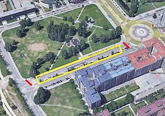 Imagen del área cerrada en Santos Ovejero.