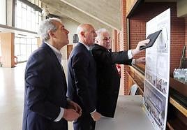 Imagen del proyecto de adecuación del Palacio de los Deportes. En la imagen durante la visita institucional.