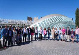 Los candidatos del PSOE y la delegación de Castilla y León en el encuentro de cargos mantenido en Valencia.