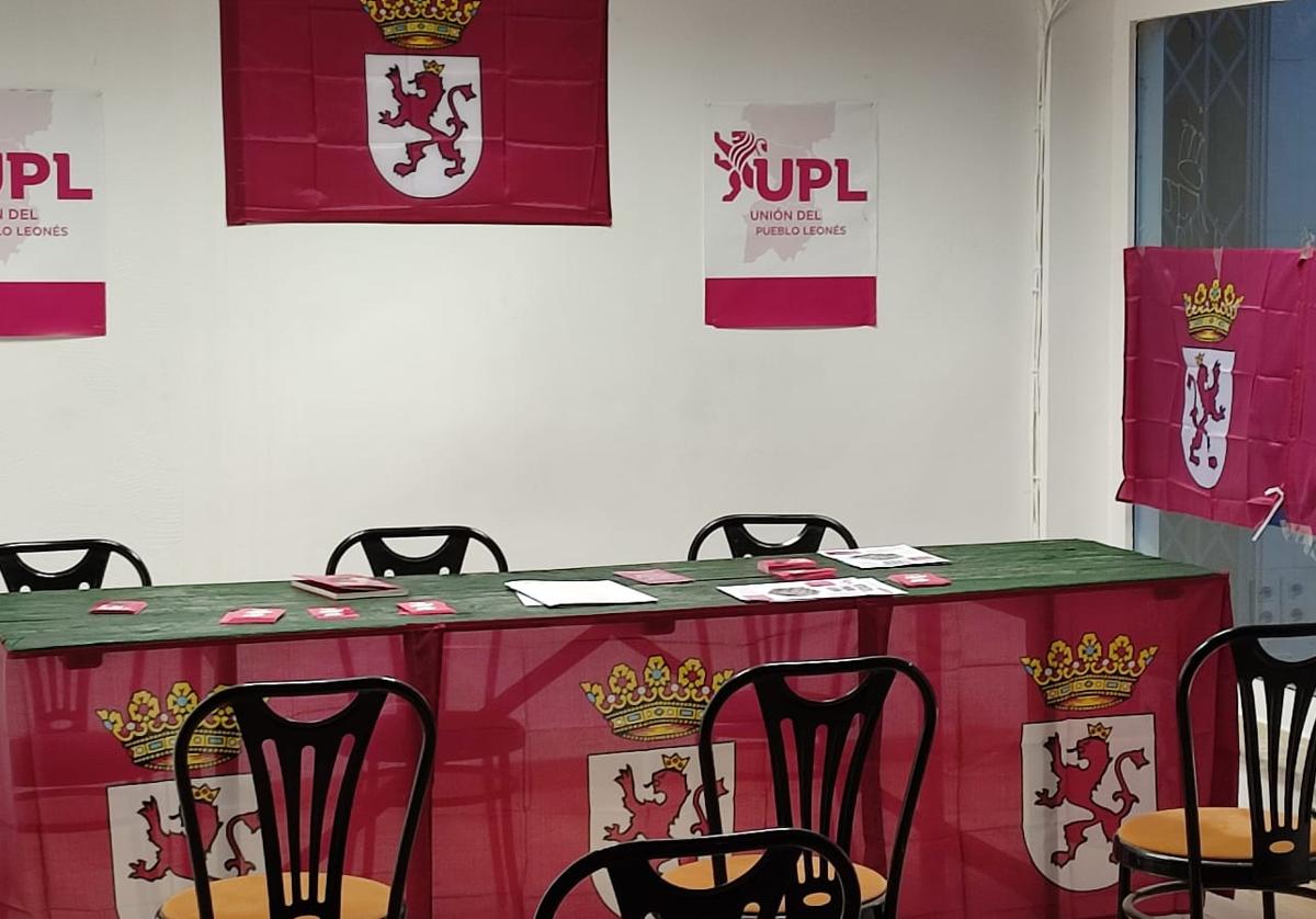 Sede electoral de UPL en Valencia de Don Juan.