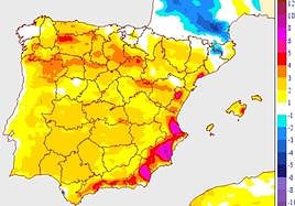 Variación de temperaturas máximas previstas para este martes en León.