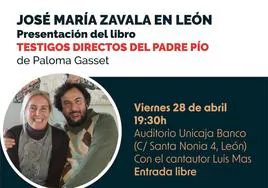 Cartel promocional de la charla que impartirá este viernes José María Zabala.