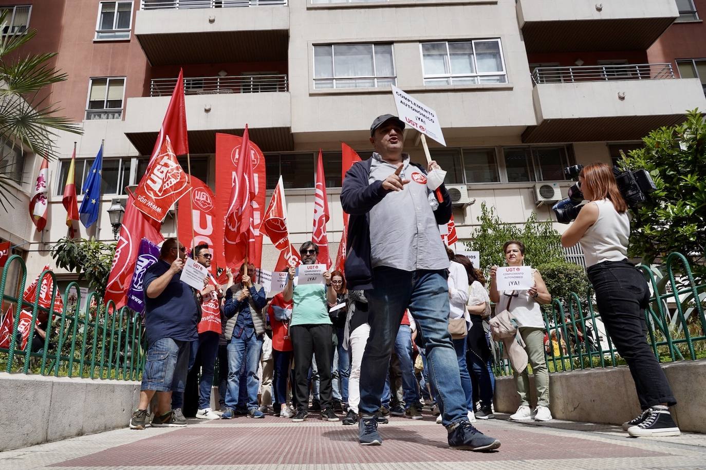 Concentración de trabajadores de los centros de atención a la discapacidad