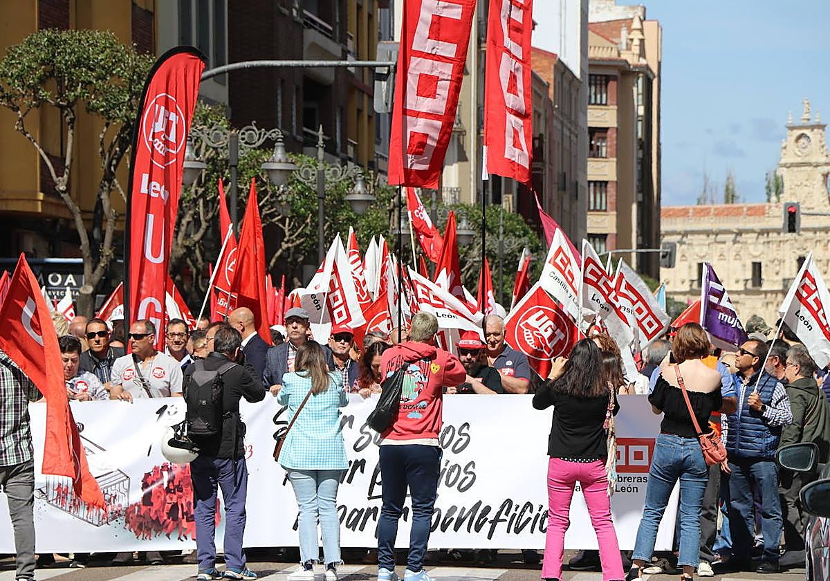 Manifestación del 1 de mayo en León.