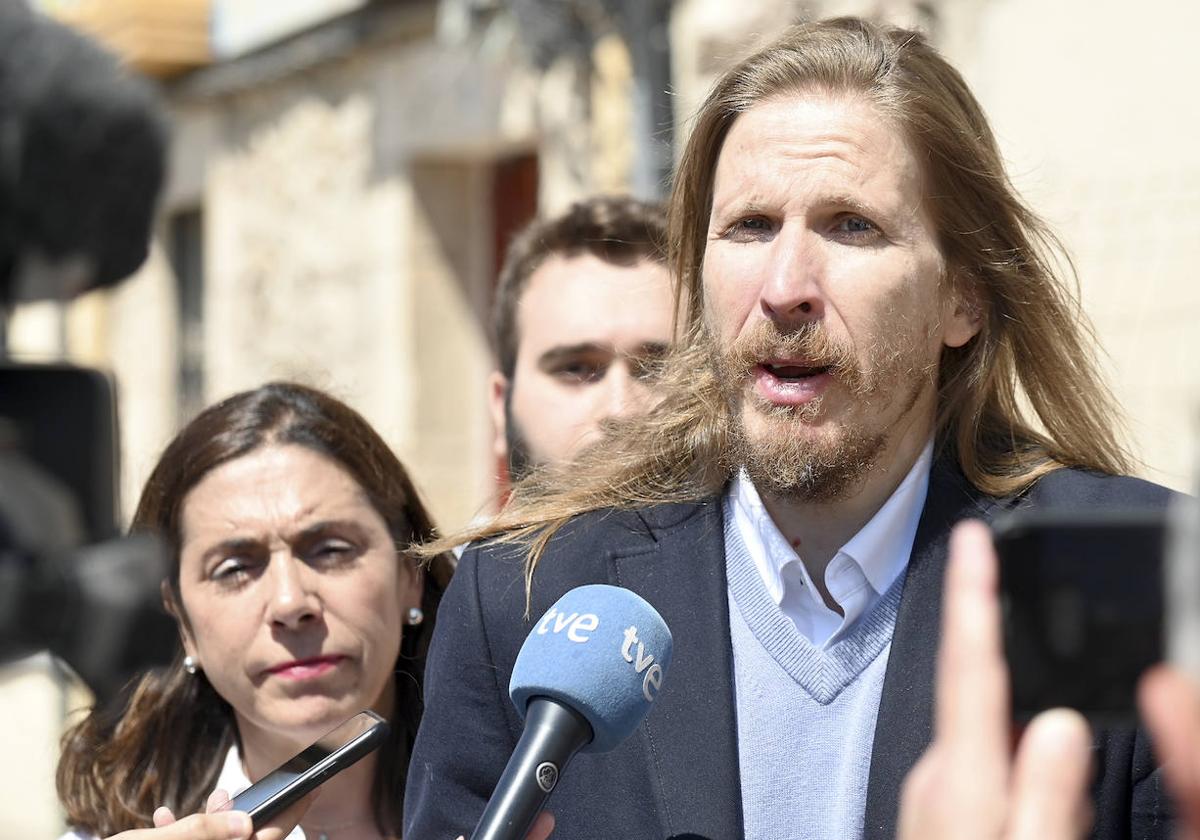 Pablo Fernández, secretario general de Podemos de Castilla y León, en Burgos.