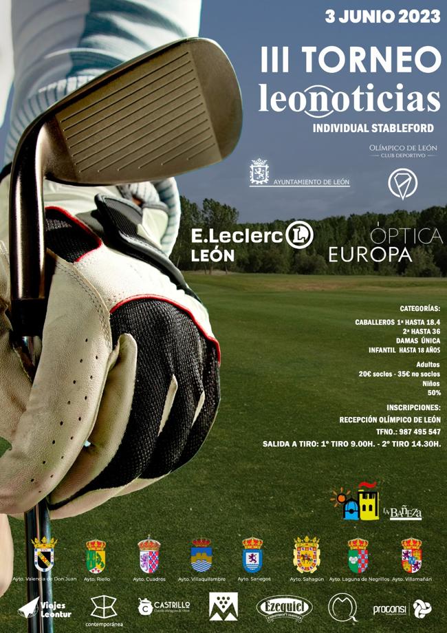 Cartel del III Torneo de Golf de leonoticias.