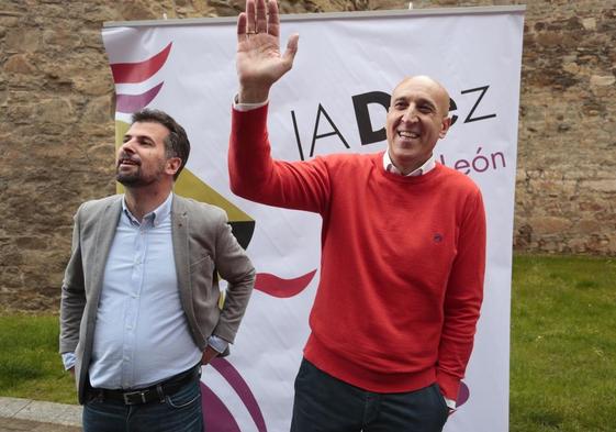 Luis Tudanca y José Antonio Diez en el cierre de campaña de las elecciones municipales del 28M.