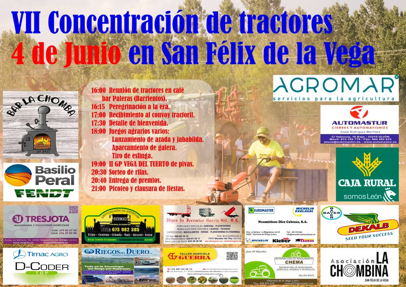 Cartel promocional de la VII Concentración de Tractores en San Félix de la Vega.