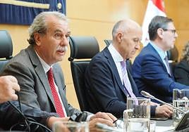 El presidente del Consejo Consultivo de Castilla y León, Agustín Sánchez de Vega, comparece en la Comisión de la Presidencia de las Cortes para informar sobre la Memoria de la institución propia correspondiente al año 2022.