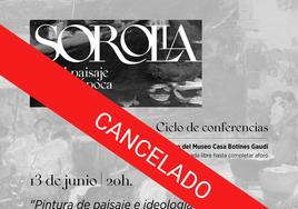 Cancelada la conferencia de Carmen Pena en el Ciclo Sorolla.